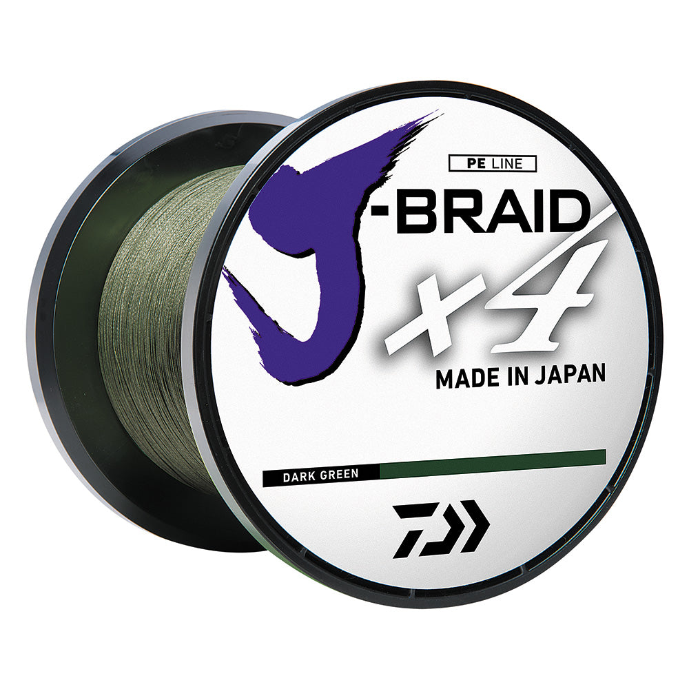 Daiwa J-BRAID x4 Braided Line - 10 lbs - 300 yds - Dark Green [JB4U10-300DG]