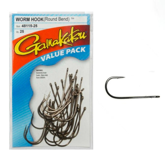 Gamakatsu Worm Hook Round Bend Value Pack