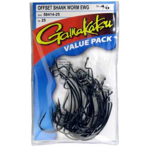 Gamakatsu Offset EWG Worm Hooks - Value Pack