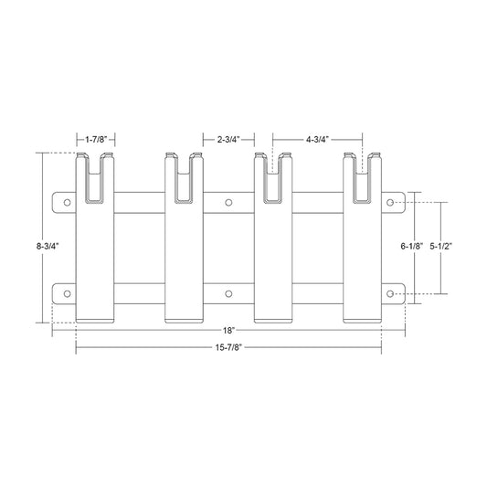 TACO Aluminum/Poly 4-Rod Rack Holder [F31-3104BXZ-1]