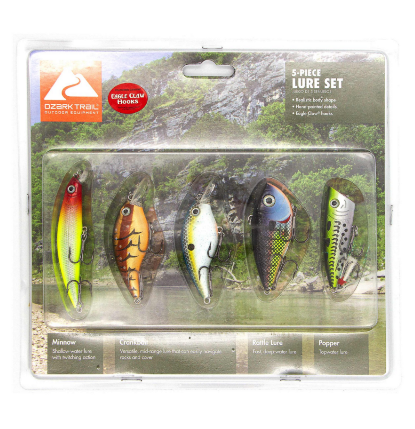 Ozark Trail 5-Piece Assorted Fishing Lure Pack