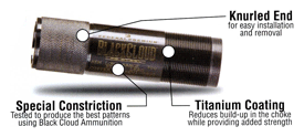 Carlsons Choke Tube Black - Cloud 12ga L-range Accu-mag