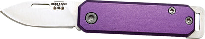 Bear & Son Slip Joint Folder - 1.5" Purple-ss Aluminum Handle