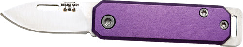 Bear & Son Slip Joint Folder - 1.5" Purple-ss Aluminum Handle