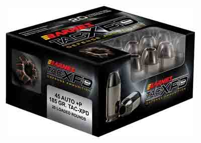 Barnes Tac-xpd 45 Acp +p 185gr - 20rd 10bx-cs Tac Xp