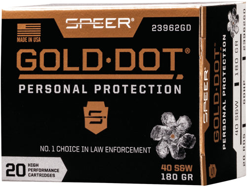 Speer Gold Dot 40 Sw - 20rd 10bx-cs 180gr Gdhp