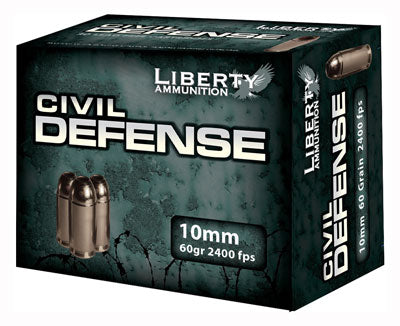 Liberty Civil Defense 10mm - 20rd 50bx-cs Auto 60gr Hp