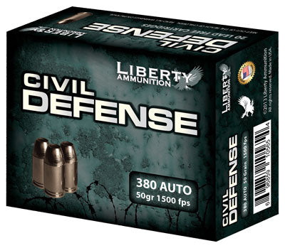 Liberty Civil Defense 380acp - 20rd 50bx-cs 50gr Coppr Hp