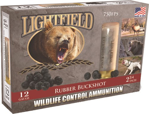 Lightfield 12ga 2.75" 21-balls - 5rd 10bx-cs Rubber Buckshot