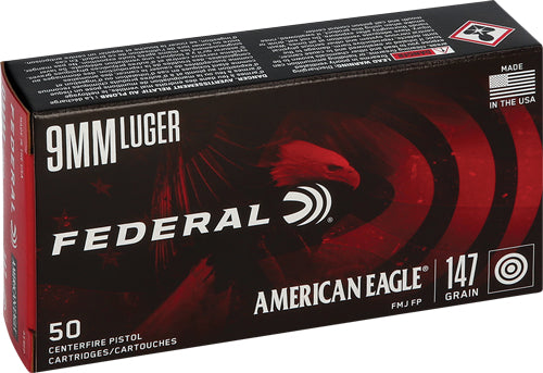 Federal Ae 9mm Luger 147gr - 50rd 20bx-cs Fmj-fp