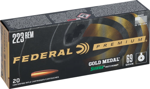 Federal Gold Medal 223rem 69gr - 20rd 10bx-cs Sierra Matchking