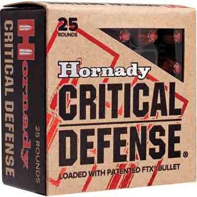 Hornady Critical Defense 115gr - 25rd 10bx-cs 9mm Luger Ftx