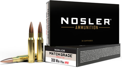 Nosler Match Grade 308win 175g - 20rd 10bx-cs Custom Comp Hpbt