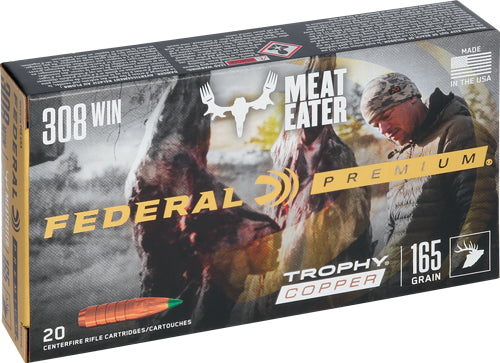 Federal Premium 308 Win 165gr - 20rd 10bx-cs Trophy Copper