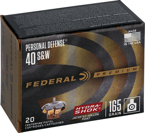 Federal Premium 40 Sw 165gr - 20rd 25bx-cs Hydra-shok Jhp