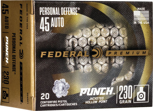 Federal Punch 45acp 230gr - 20rd 10bx-cs Jhp