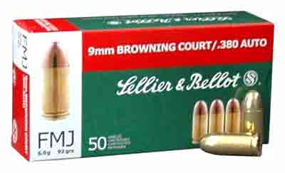 S&b 380 Acp 92gr Fmj-rn - 50rd 20bx-cs