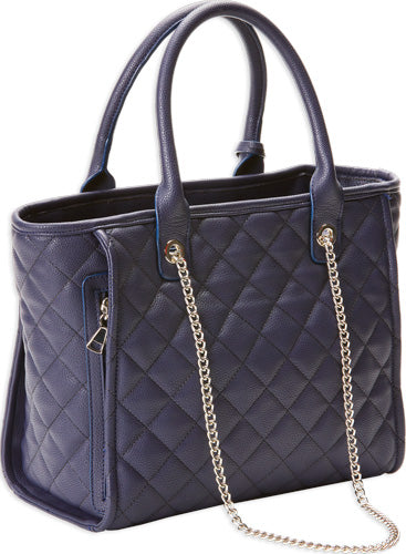 Bulldog Concealed Carry Purse - Quilted Tote Style Navy