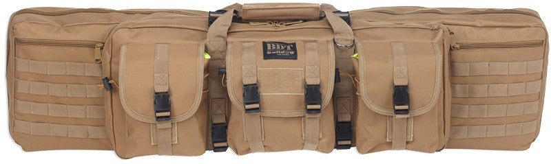 Bulldog 37" Single Tactical Cs - 3 Large Accessory Pockets Tan