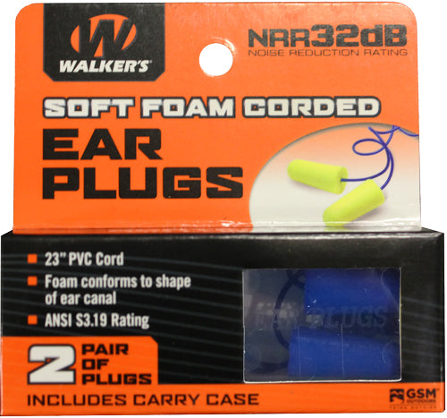 Walkers Ear Plugs Pvc Corded - Foam 32db Yellow-blue 2pair