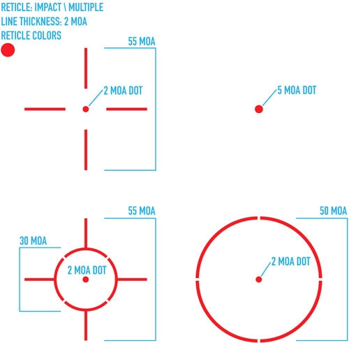 Firefield Impact Xlt Reflex - Qr Multi Reticle Red Dot