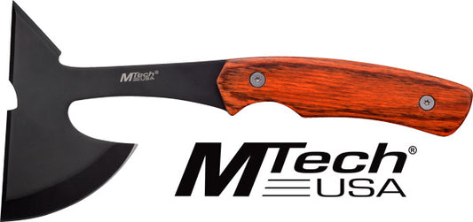 Mc Mtech 9" Tomahawk W-sheath - 3" Black Blade Pakkawood Hndl