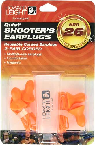 Howard Leight Quiet Ear Plugs - W-cord & Case 2-pair Pack