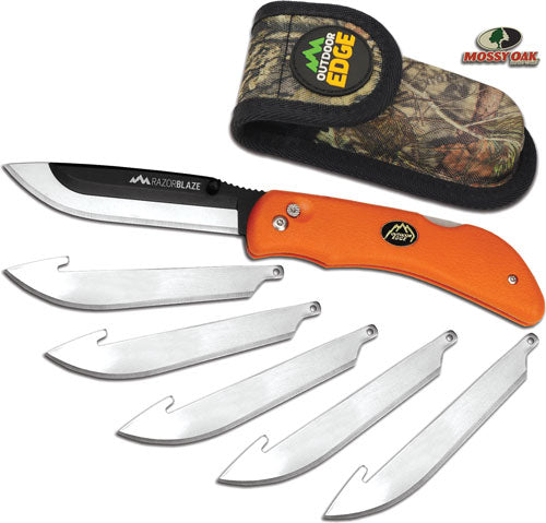 Outdoor Edge Razor Blaze 3.5" - Folder W-6 Blades Orange Hndl