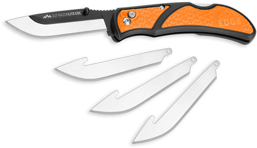 Outdoor Edge 3" Razor Lite - Edc Folder Orange W-4 Blades