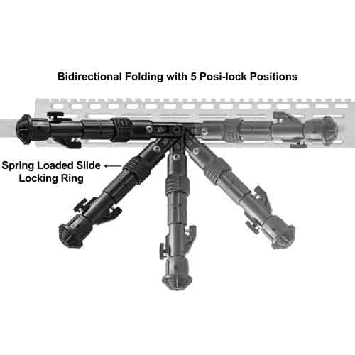 Utg Bipod Recon Flex M-lok - Matte Blk Center H 8.0"-11.8"